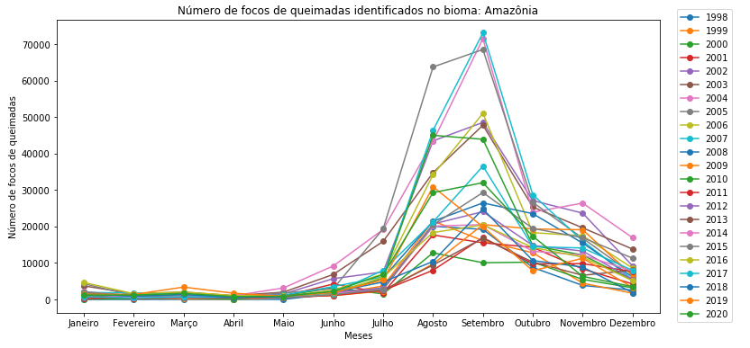 Gráfico de dispersão com linhas para o Bioma Amazônia em todo o período, com legendas ajustadas.